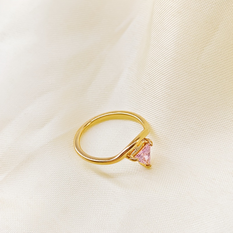 Women's Minimalist Stainless Steel Triangle Ring, Birthday Gift